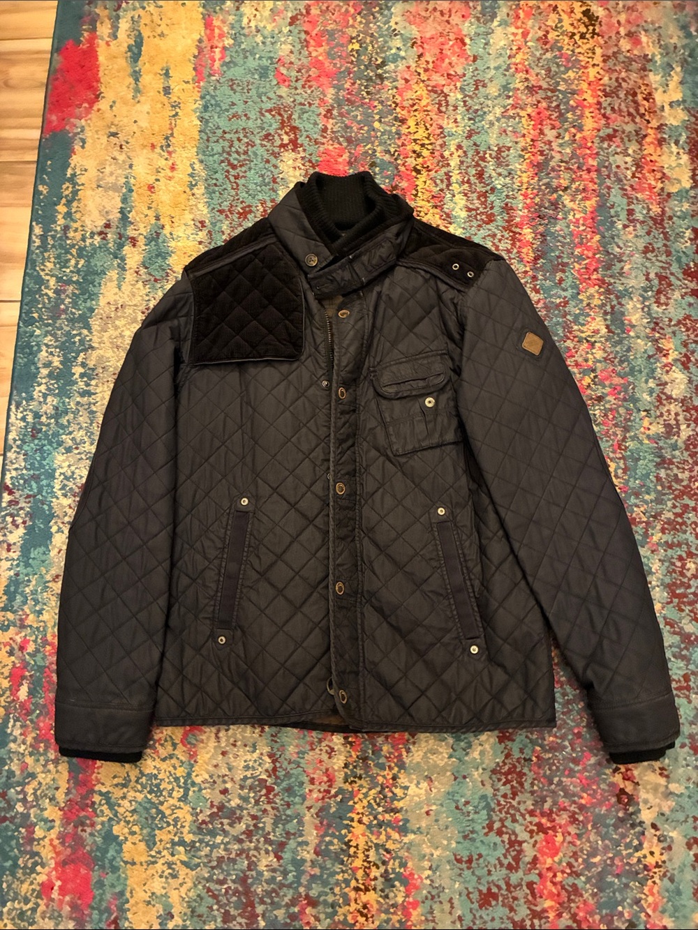 Vintage Quilted Men's Jacket - Black